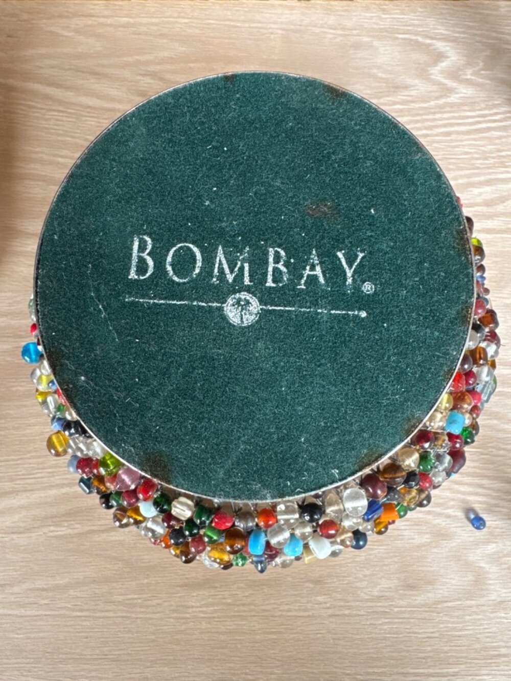Vintage Bombay Colorful Beaded Metal Bowl Bohemian Home Decor Table Dish - Picture 10 of 10